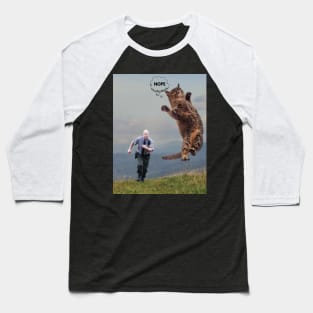 Funny Meme with Cat Thats Cute Being Chased By Cop Running After Cat Funny Meme For Cat Lover for him or her shirt to laugh with funny memes Baseball T-Shirt